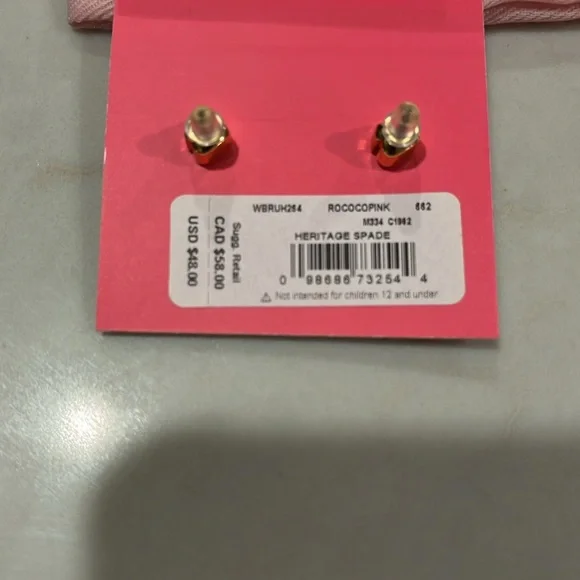 kate spade Pink Heritage Spade Small Heart Studs/NWT - Picture 11 of 11